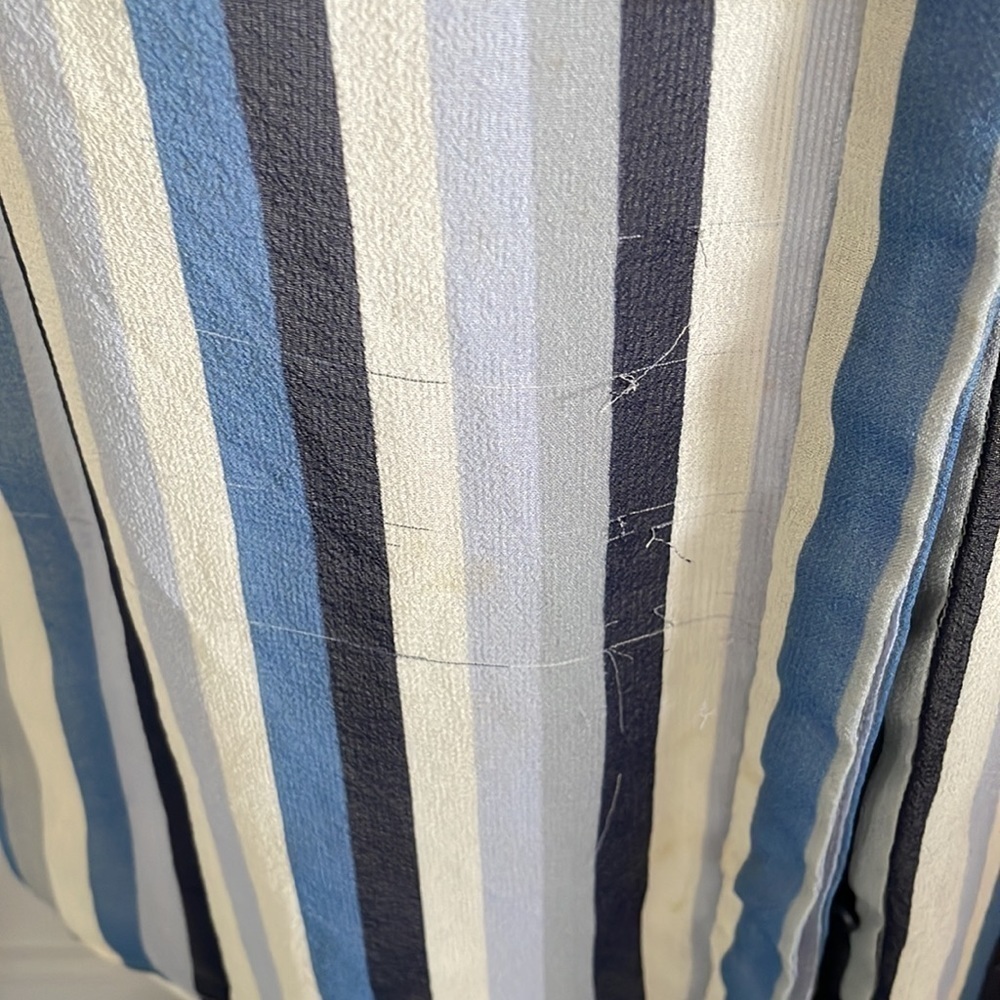 Joie striped blue 100% silk button up summer tank - Picture 5 of 7